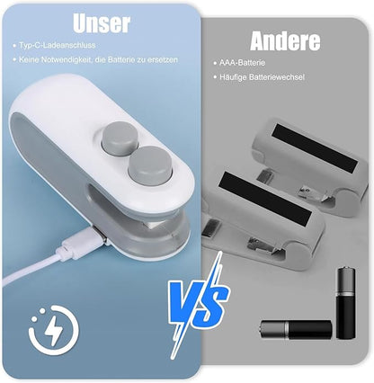 Portable Mini Sealing Machine 2 in 1 USB Rechargeable Magnetic Heat Sealing and Cutting Bag Sealer, Plastic Bag Sealing Machine, Multicolour